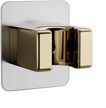 Zilimontt Supporto per soffione doccia senza fori, supporto per soffione doccia, senza fori, forte adesivo, adatto per vari soffioni (oro)