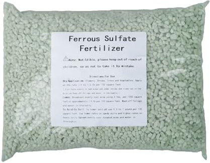 Ferrous Sulfate Fertilizer for Plants, Ferrous Sulfate Heptahydrate Granules 20% Iron (Fe) - Plant Food to Help Greener Grass, Lawn, shrubs, Trees and Gardens (1 Pound)