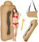 FainFun Aufblasbares Sofa, Aufblasbare 190 * 70cm Luftsofa, Luftsack Strand mit Mesh, Camping Sofa mit dem Portable Package, für Strand, Musikfestival, Khaki