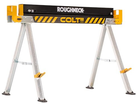 ROUGHNECK® Colt 575S Chevalet de sciage en acier robuste avec capacité de 500 kg pour le travail du bois et la construction