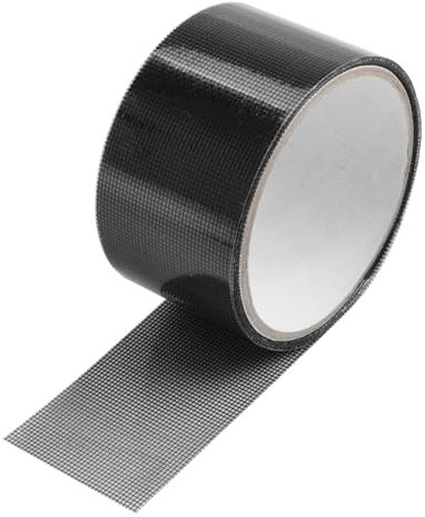 UFURMATE Black Window Screen Repair Tape Kit 2in X 16FT Strong Adhesive Fiberglass Covering Wire Mesh Tape with 20pcs Snap Fasteners for Window Screen and Screen Door Tears Holes