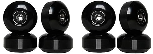 Jushenpoer Ruedas de Skate con Rodamientos Ruedas de PU de Calle de 52X30 mm Piezas de Skate Ruedas de Crucero Longboard (Juego de 8) Negro