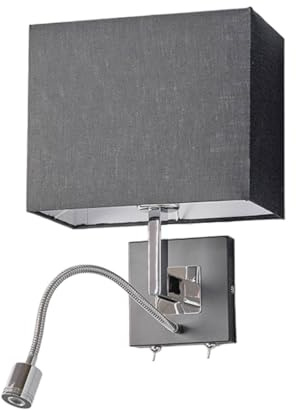 Lucande Vägglampa, vägglampa inomhus 'Rebekka' (modern) i Svart av textil/siden för vardagsrum matsal (1 lamor, E27) - Textil vägglampor, väggspots, vägglampor sovrum/vardagsrum