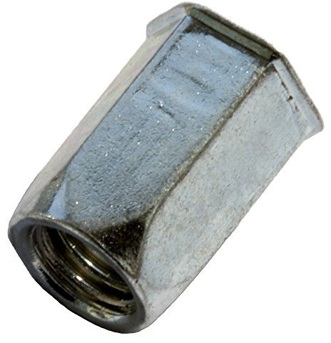 M6 0.5-3.0 mm 250 Stück Vollsechskant Blindnietmuttern Kleiner Mini Senkkopf Offen Edelstahl A2