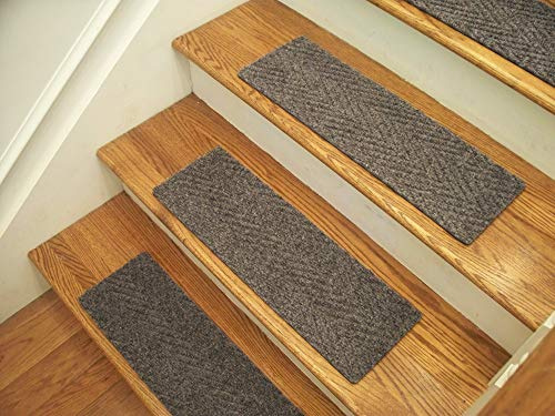Essential Carpet Stair Treads - Style: Herringbone - Color: Beige Gray - Size: 24 x 8 (13)