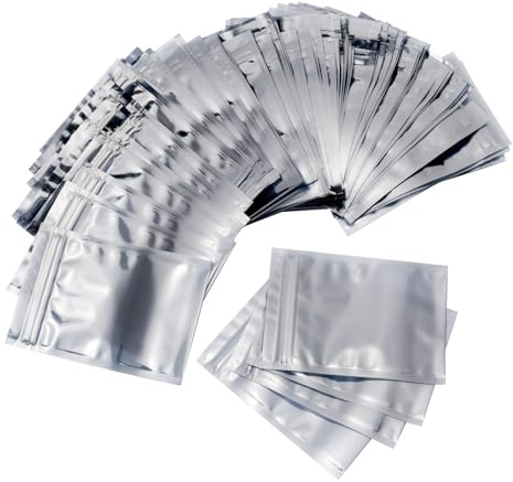 Ellbest 100pcs Resealable Anti Static Bag, 3.54x5.12 inch ESD Shielding Bags for HDD SSD Desktop Laptop PC Accessories and Electronic Devices