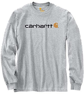 Carhartt 104107 T-shirt à manches longues avec logo Emea Core - Homme - Gris (Heather Grey) - M