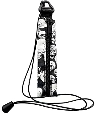 Plan B, Protective Case for Small E-cigarette, Hardcore, Compatible with Myblu and Similar, Cord 100 cm, White Skulls on Black Background