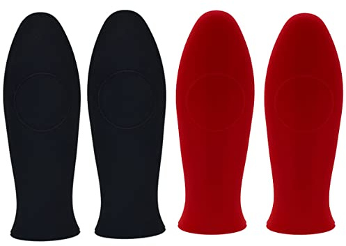 Hot Handle Holder,4PCS Silicone Hot Handle Holder Potholder Pan Handle Cover for Cast Iron Skillets Rubber Pot Handle Sleeve