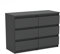 MRBLS Kommode mit 6 Schubladen Sideboard Schubladenschrank Kleiderschrank Modern Möbel mit Schubladen für Ihr Schlafzimmer (Grau Matt) – 100 x 71,5 x 33,5 cm (B/H/T)
