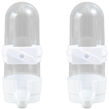 Distributeur d'eau pour oiseaux - Lot de 2 bouteilles d'eau automatiques de 90 ml pour cage, perroquets - Distributeur de nourriture pour perroquets - Accessoires pour perruches, inséparables
