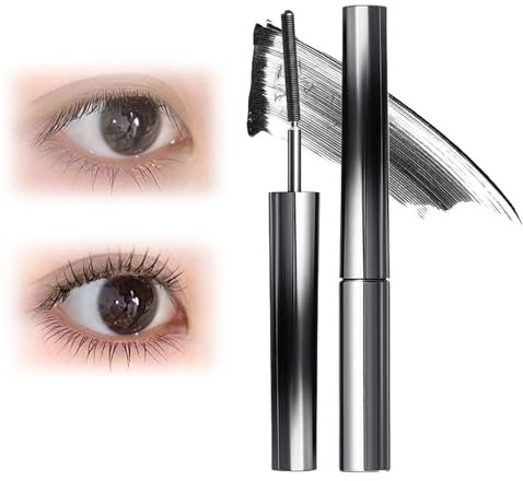 Just Doll Curling Iron Mascara, Just Doll Mascara, 3D Curling Eyelash Iron Mascara, Koreanische Mascara mit Metallstab, Mascara mit Metallstab, WaterProof, Non-clumping (Schwarz)
