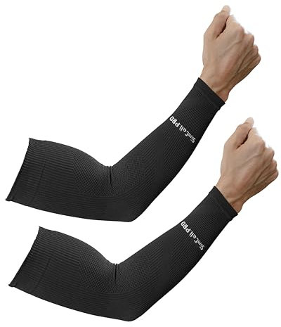 SLIMCELL PRO Mangas Para Brazos Deportivos Unisex Anti UV - Running, Ciclismo, Voleibol, Bicicleta, Compresión, Baloncesto - Fabricado en Italia