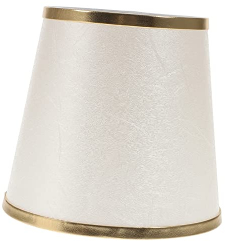 SOESFOUFU Small Decorative Clip-on Lampshade with Rose Gold Edge Fabric Light Shade for Table Lamp Wall Lamp 15x14x11cm for Home Lighting