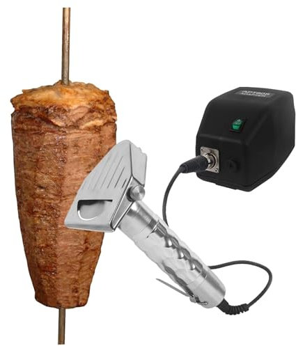 ustensiles de cuisine Coupe-Shawarma Électrique En Acier Inoxydable, Trancheur Gyroscopique, Couteau À Doner Kebab, Machine De Coupe De Viande Avec Support For Shawarma - 0 ~ 6 Mm D'épaisseur(Color:11