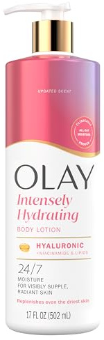 Olay Nourishing and Moisturizing Body Lotion for Women with Hyaluronic Acid, Long-lasting Moisture Supply, Vitamin E and Vitamin B3 Complex, Rapid Formula, 480 ml (1 Piece)