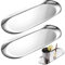 FAURAPMNG 2 Pcs Stainless Steel Decorative Oval Trays, 22CM Length, Silver: Modern Jewelry Dish Cosmetics Storage Organizer, Towel Napkin Tray, Bathroom Platter