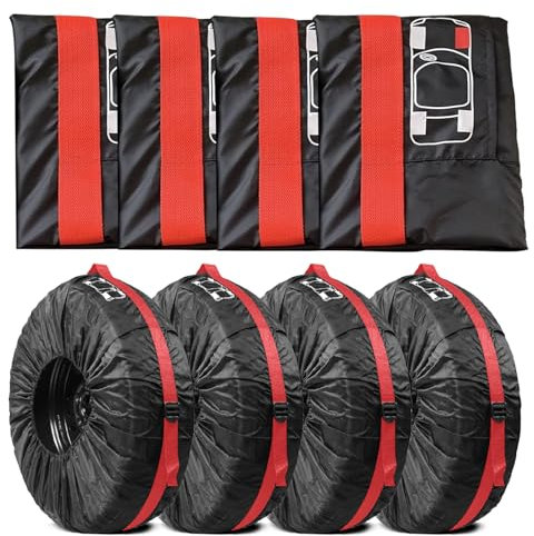 OWLMATE 4 Stück Reifentaschen 18-22 Zoll, Reifenschutzhülle, Reifensack, Reifen Tasche für Sauberer Transport und Lagerung (Durchmesser 80 cm)