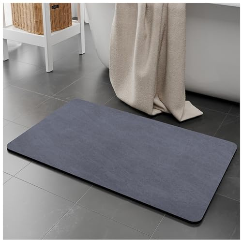 VHVYWY Tappetino da Bagno in Pietra Diatomite 50X80cm, Tappeto da Antiscivolo Adatto per Bagno Docce Cucina, Tappetini con Fondo in Gomma per Indoor Floor & Door Mat 02,20 x32 inch