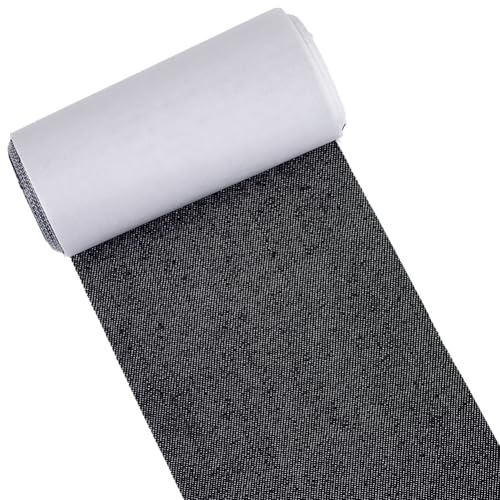 GORGECRAFT Aufbügelbare Flickenrolle 1.5 m X 10cm Schwarzes Reparaturband Aus Polyestergewebe Heißkleber Für Die Innen Und Außenverwendung von Jeans Kleidung Hosen Zelten Taschen Reparieren von Löch