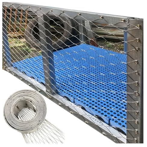 ZLRBN Drahtgitter Edelstahl 304 für Zaun-Geländer, Zoo-Balustrade, Konstruktion Tierische Barriere Edelstahlnetz Absturzsicherung Gartenzaun Metall Balkon Anti-Fall-Netz(3x2m/9.8x6.6ft)