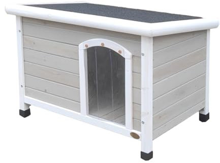 Kennel Hus Vattentät Väderbeständig Utomhus Hundhus med Asfaltak Hundhus i Trä Stort Utrymme Öppningsbart Tak Varmt Vinterskydd för Katter Hundar, 78 x 52 x 58 cm