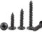 BACSHBY 20 pièces M5x40 mm Vis à Bois Tête Ronde Autotaraudeuses, Vis a Tête de Champignon Cruciforme, Entièrement Filetée Acier Carbone Fixations Noire, pour Travail Bois