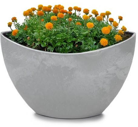 matches21 HOME & HOBBY Bac décoratif vintage - Gris clair - 24 x 10 x 14 cm - Pour plantes d'extérieur - Décoration de table