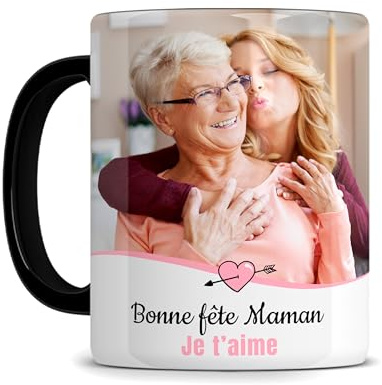 L'épicerie Chérie Tazza Personalizzata con Foto e Nome – Idea Regalo Originale per Compleanno, Natale, San Valentino – Tazza in Ceramica 330 ml, Lavabile in Lavastoviglie
