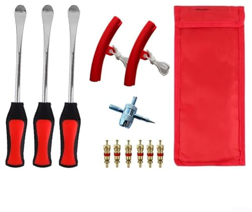 Kit de démontage de pneus tout-en-un 12 pièces comprenant des protections de jante et des noyaux de valve pour un entretien efficace