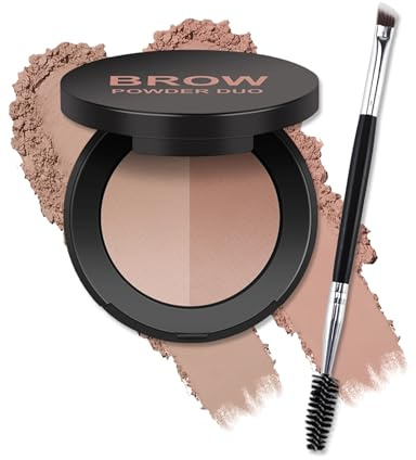 Erinde Eyebrow Powder Makeup Palette, 2 Colors Brow Powder Palette with Brow Brush, Eyebrow Tint Powders Filler to Shape Natural Brows, Long-Lasting Waterproof Eye Brow Kit #1