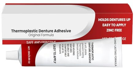 Denture Adhesive - Strong Hold Denture Adhesive Cream | Thermoplastic Solution | Fixative Cream for All-Day Secure Fit and Comfort