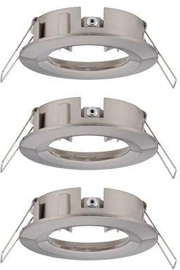 Paulmann 92479 Luminaria empotrable LED Choose Spot fijo, máx. 3x10 W, foco empotrable en el techo, acero mate, lámpara empotrable, aluminio