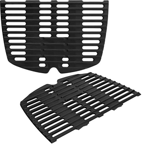 GriHero 7646 Gusseisen Grillrost Rund, 63,5 x 45cm Grillplatte Grill Ersatzteile Zubehör Passend für Weber Q300/Q320/Q3000/Q3200 Series, Griddle für Weber 586002/57060001/404341
