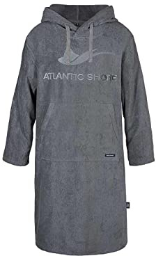 Atlantic SHORE | Surf poncho | badponcho med huva av 100 % bomull | unisex | långärmad utgåva för vuxna