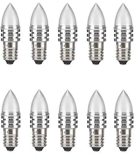 GutReise E10 Kerzen Glühbirnen, 10pcs E10 LED AC 6V Warmweiß 1500K Kerzen Glühbirnen (6V)