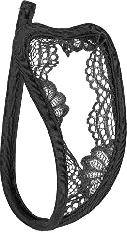 JEATHA Homme C String Erotique Dentelle Slip Ouvert Tanga String Sissy Lingerie Transparent Jockstrap sous Vêtement Erotique Type A Noir Taille Unique