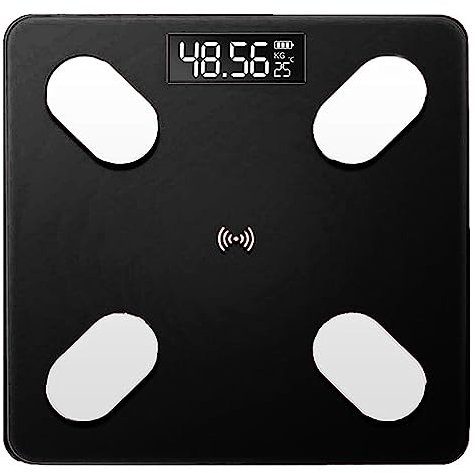 True Face Digital Electronic Bathroom Scale Smart Weighing Scales Backlit Display Weighting Scales Body Fat 180 KG Capacity Black