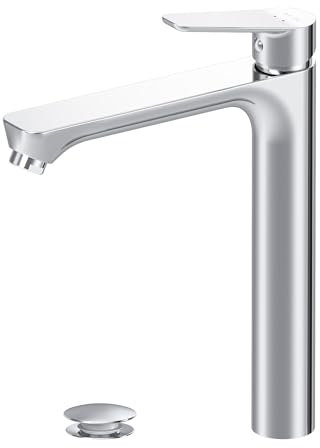 AM.PM Hit AM.PM Waschtischarmatur Waschbeckenarmatur Wasserhahn Bad Badarmatur Mischbatterie Waschbeckenund mit Klick-Ablaufgarnitur, Chrom (FTA92200)