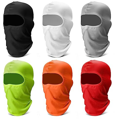 Finvizo 6 Stück Sturmhaube Skimaske: Atmungsaktive Balaclava UV-Schutz Sturmmaske für Herren Damen für Outdoor Sports Motorrad Fahrrad, Leuchtende