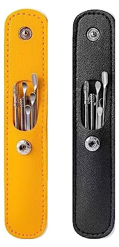WeddHuis 2 Set Ear Wax Cleaner Kit, Nettoyant Oreille, Oreilles Kit de nettoyage d'oreille en Acier Inoxydable, Nettoyeur curette d'oreille avec Boîte de Rangement, Ear Cleaner pour Adulte et Enfant