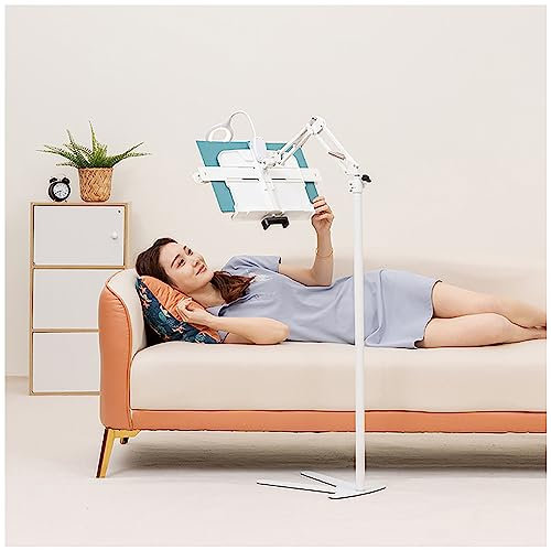 Buhelyc BuchstäNder Zum Lesen, Mit Buchlampe Und 2 Federklemmen, Winkel HöHen Verstellbarer Arm Telefon Halterung, Boden BüCherstand, FreihäNdiges Lesen, für Schule, BüRo, Schreibtisch, Nachttisch