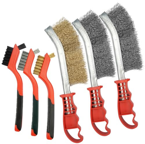 6 Piezas Cepillo Alambre, Doble Cabeza Cepillo De Alambre Para Limpiar, Cepillo Puas Metalicas, Cepillo Acero, Latón Cepillo Cable De Limpieza para Limpieza De Brocas De Madera Escoria De Soldadura