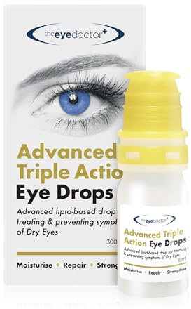 The Eye Doctor Dry Eye Drops, Advanced Triple Action Formula – Lipid-Based Eye Drop for MGD, Blepharitis & Evaporative Dry Eye, Preservative Free, Contact Lens Friendly, 300 Drops, 10ml