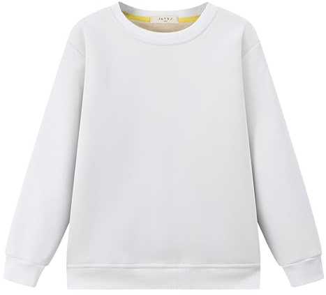 amropi Niños Sudadera de Forro Polar Sweatshirt Invierno Pullover Caliente Sherpa Suéter Blanco, 9-10 años