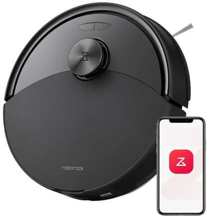 roborock Q10 S5 Robot Vacuum Cleaner with Mop, 10,000 Pa HyperForce Suction, Dual Anti-Tangle Brushes, VibraRise 2.0 & Auto Lifting Mopping System, Smart Obstacle Avoidance, Ideal for Pet Hair, Black