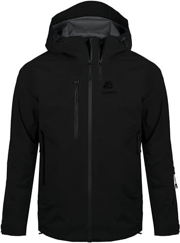 GUGGEN Mountain Allväder skaljacka för män, ultra skaljacka, H07v2, sport, vattentät, hardshell sportjacka, regnjacka, utomhus, andas, svart, XXL