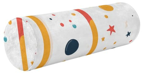 ZRWLUCKY Star and Circles - Federa per cuscino cilindrico da 43 cm, cuscino rotondo per il collo, cuscino per il corpo, per dormire