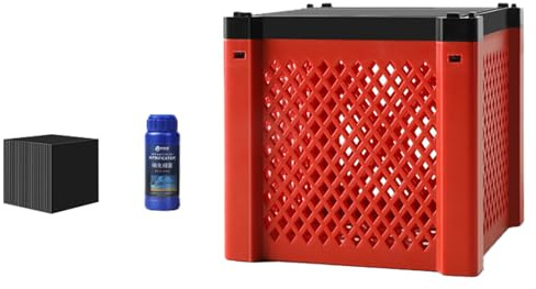 AMSLSIU Abreuvoir pour Chevaux en Cube de Charbon, Filtration puissante et contrôle des odeurs, Filtre en PVC pour bassins filtrants pour Chevaux, Un Ensemble