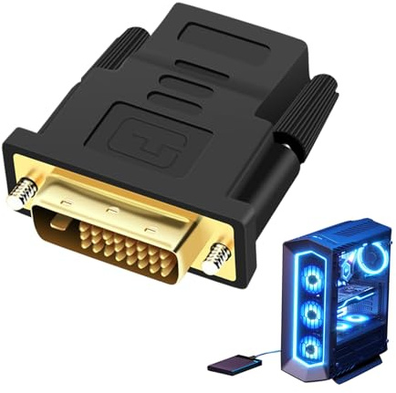 Mostrar adaptador de cable de computadora - DVI a display port Video Converter | Cable adaptador de alta definición para computadoras, monitores, computadoras portátiles, escritorios, tarjetas gráfica